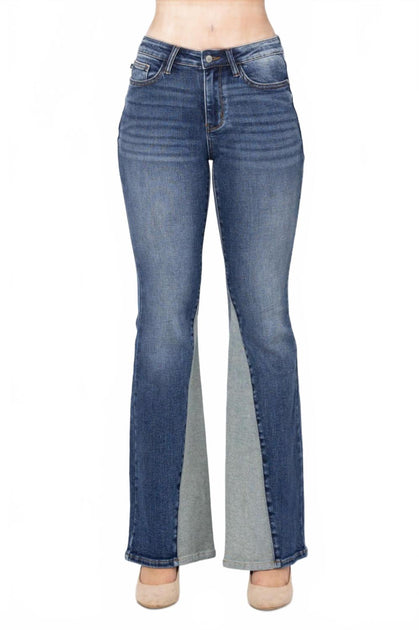 Judy Blue Inseam Panel Flare Jeans Blue 30 2