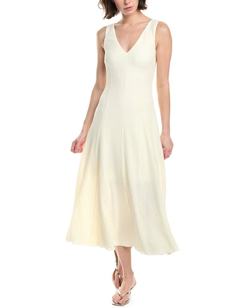 rag & bone Lou V-Neck Midi Dress Ivory Medium 2