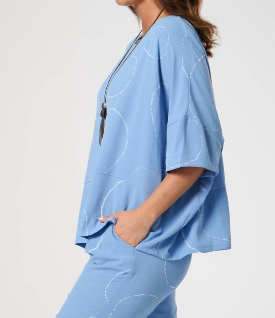 Saloos Printed Short Top Blue US 16 3