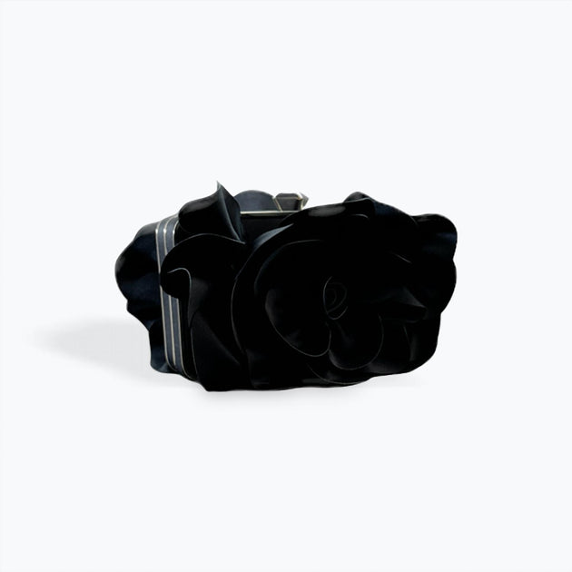 Cejon 3-D Laser Cut Floral Clutch Black One Size 4