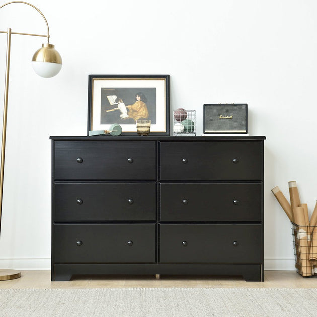 chicopee modern 6 drawer double dresser Woodpeckers Furniture and Mattress Solid Pine Wood 6 Drawer Double Dresser