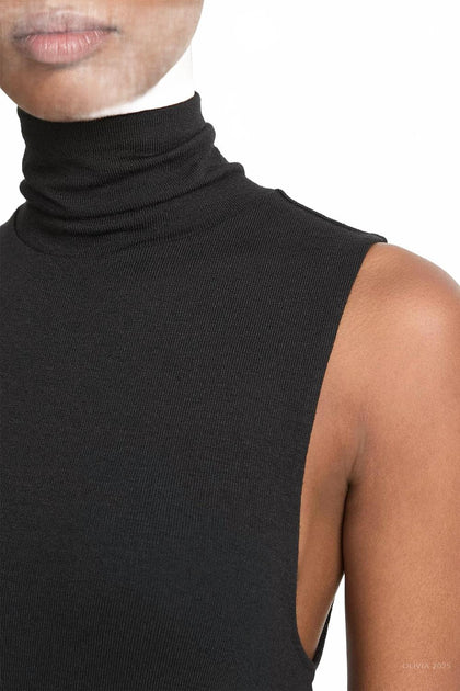 Vince Side-Slit Sleeveless Turtleneck Dress Black Large 3