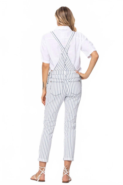 Judy Blue Boyfriend Overalls White Large 3