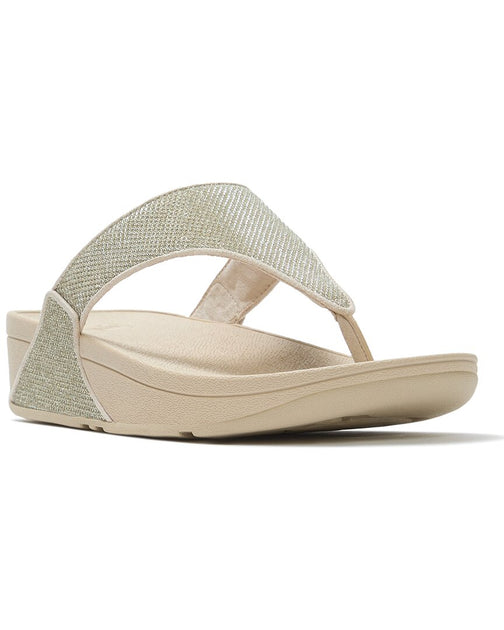 FitFlop Lulu Shimmerglitz Sandal Beige US 10 2