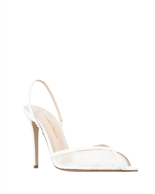 Andrea Wazen Katy Sling Lace 105mm White EU 38 3