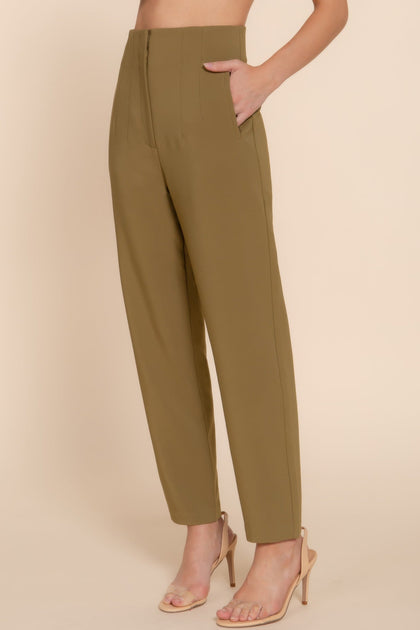 TRUEDAMES High Waist Pintuck Long Pants Pink Medium 4