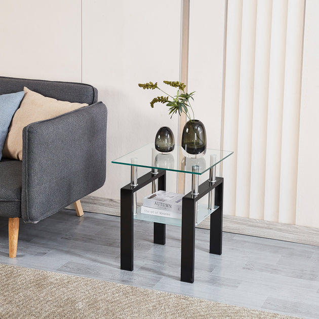 Streamdale Tempered Glass End Table Clear 2