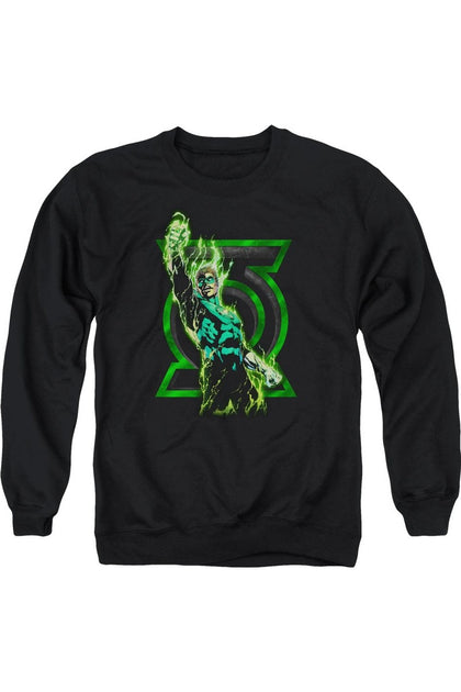 Gildan Green Lantern Fully Charged Crewneck Sweatshirt Black XL 2