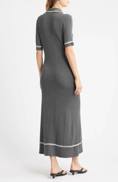 rag & bone Kassy Midi Polo Dress Grey XS 3