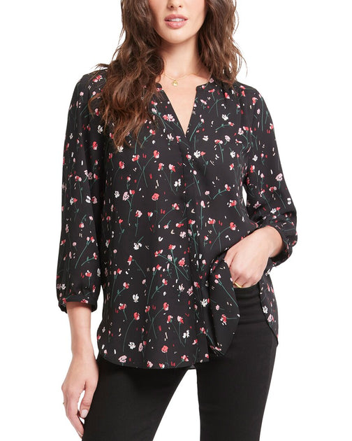 NYDJ Pintuck Blouse Black XXS 2