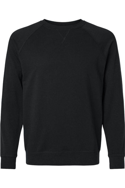 Next Level Laguna Raglan Crewneck Sweatshirt Black Small 2