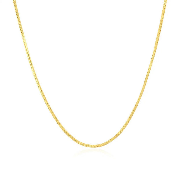 FASHNZFAB Classic Box Chain Yellow Gold 0.85mm US 20 3