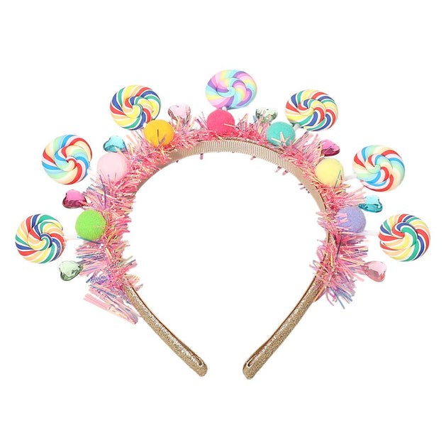 FASHNZFAB Candy Swirl Tinsel Headband Multi 4