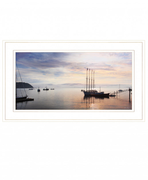 Hivvago Bar Harbor Silhouettes 1 Framed Print Wall Art White 3