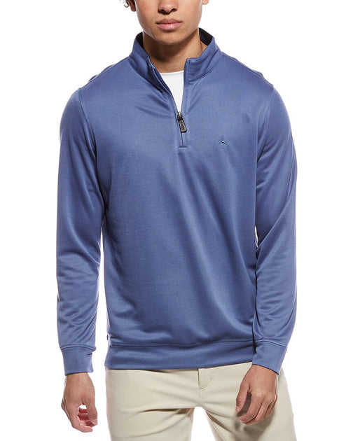 TailorByrd Solid 1/4-Zip Pullover Bleu XXLarge 2