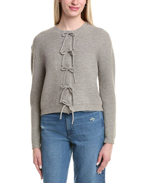 Lea & Viola Bow Cardigan Grey Medium 2