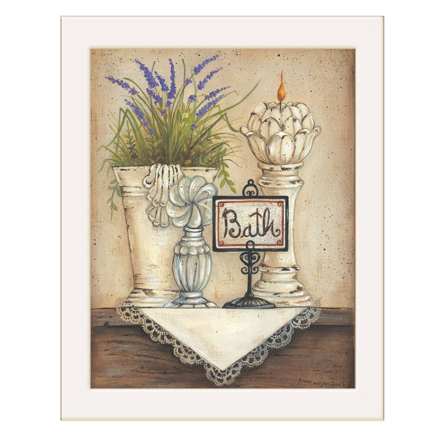 Hivvago Bath 1 White Framed Print Wall Art 2
