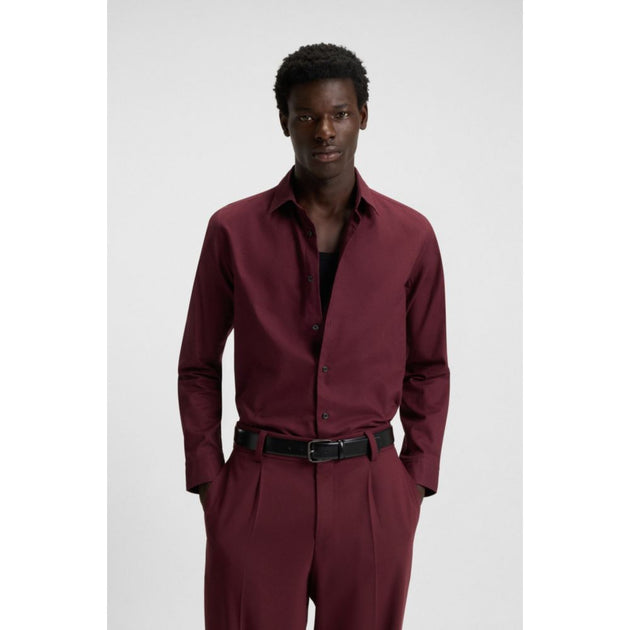 Hugo Boss Chemise Relaxed-fit Rouge Large 4