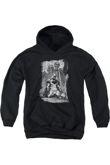 Gildan Batman Sketchy Shadows Youth Hooded Sweatshirt Black Small 2