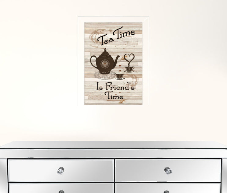 Hivvago Tea Time 4 Framed Print White 2