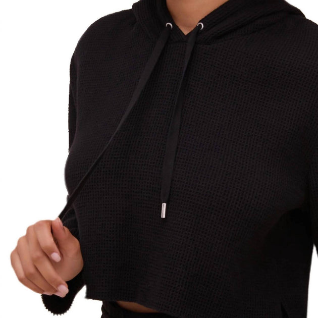 ASTR Hold Me Drawstring Hoodie Black Small 4