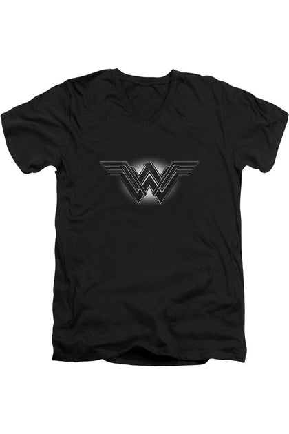 Gildan Batman V Superman Glow Emblem V-Neck T-Shirt Black Small 2