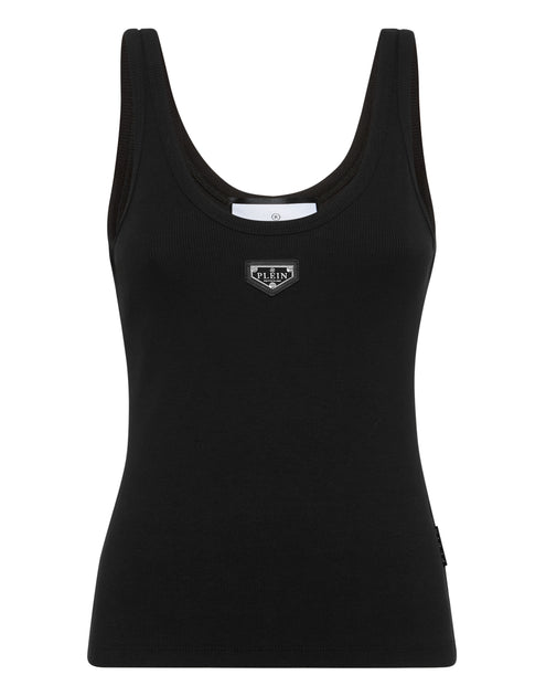 Philipp Plein Rib Tanktop Placca White Small 2