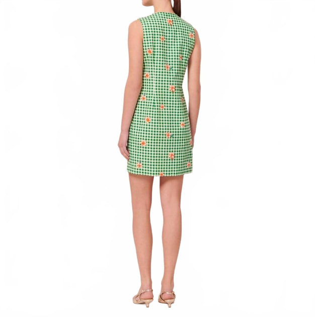 Tara Jarmon Raphia Canvas Mini-Robe Vert 2 4