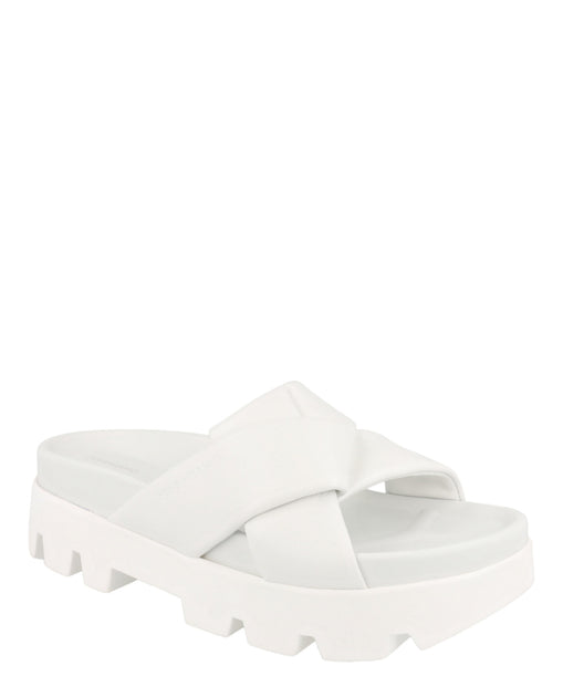 Salvatore Ferragamo Air Lug Leather Slides White US 8 3