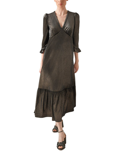 LK Bennett Deborah Peplum Dress Grey UK 12 2
