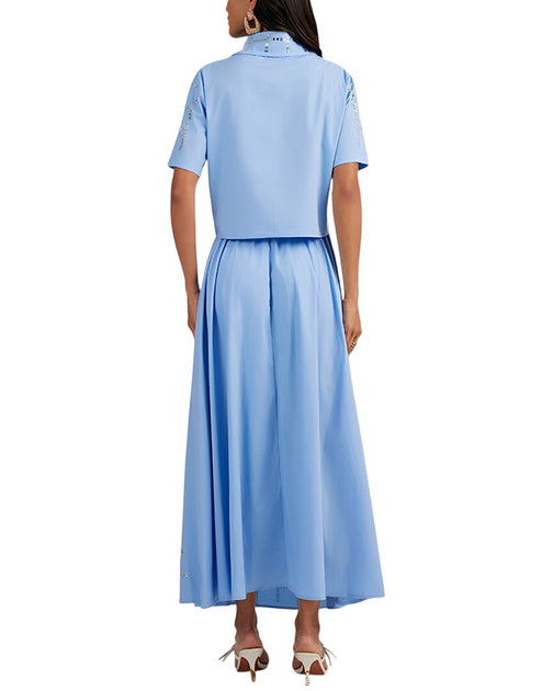 Elaine 2pc Shirt and Skirt Set Blue US 6 3