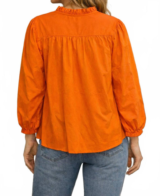 Joy Joy Cotton Lace Peasant Blouse Orange XL 3