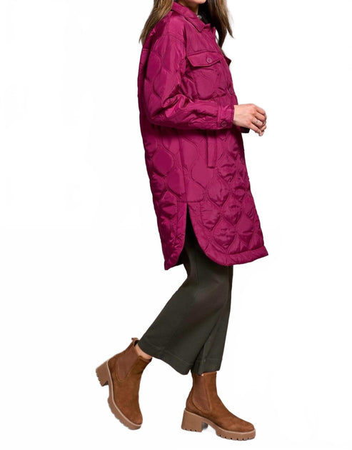 TRIBAL Long Quilted Jacket Pink Small 3