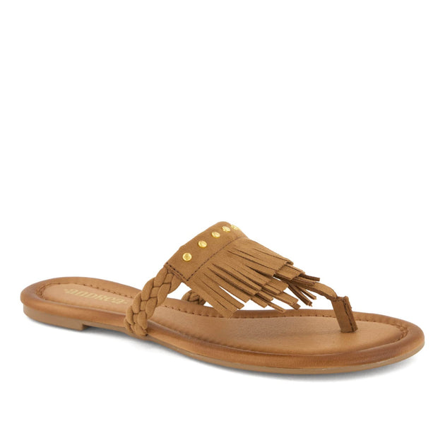 Andrea Flat Thong Sandals Brown US 5 2