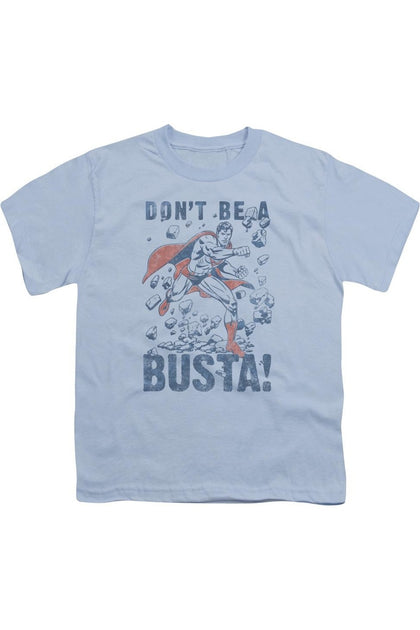 T-shirt Jeunesse Manches Courtes Gildan Superman Busta Bleu Medium 2