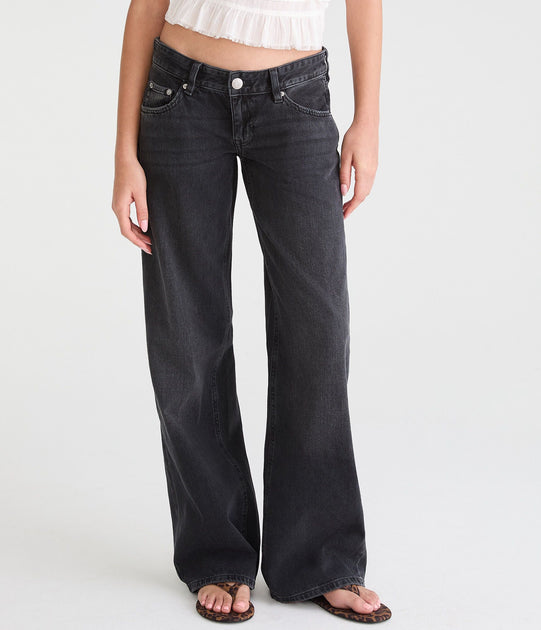 Aeropostale Super Low-Rise Baggy Wide Leg Jean Black US 10 Regular 2