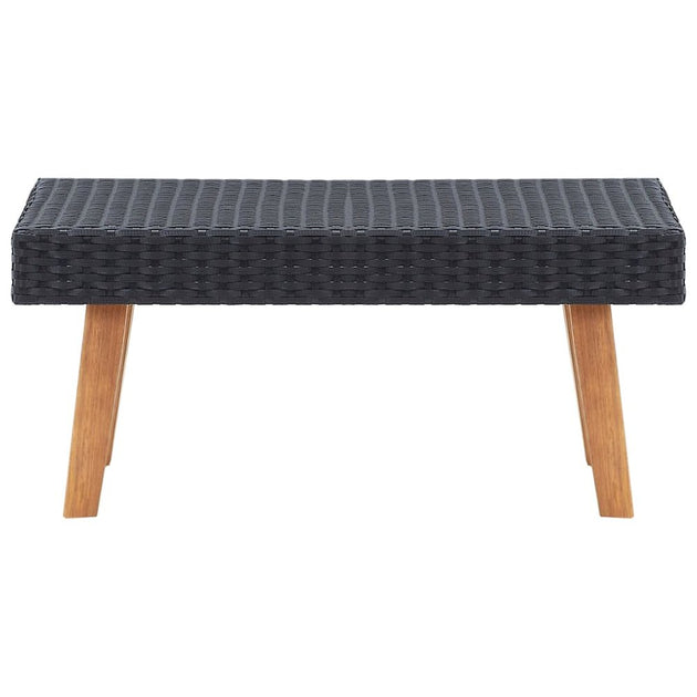 vidaXL 310222 Garden Coffee Table Poly Rattan Black 3