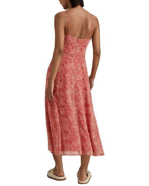 Reiss Olivia Midi Dress Red US 8 3