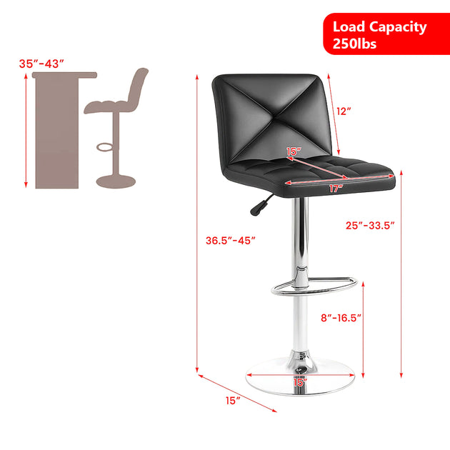Hivvago Adjustable Bar Stool Black 6