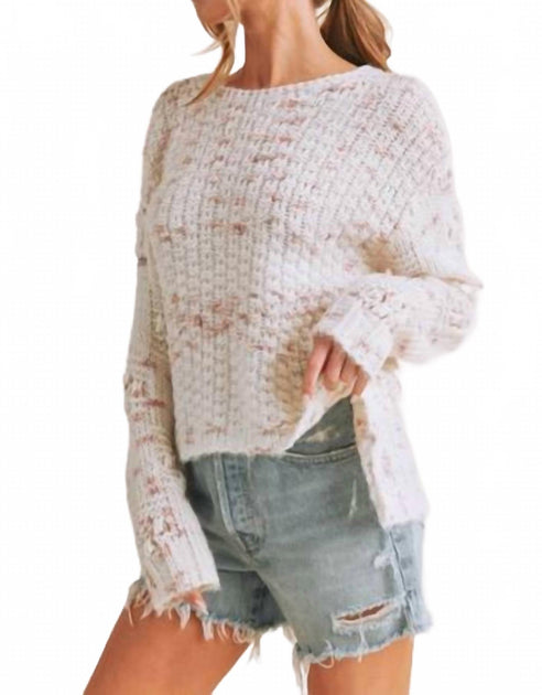 AEMI + CO Lani Textured Sweater Beige Small 3