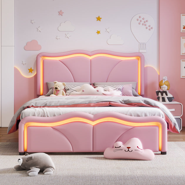 Streamdale Platform Bed Pink 2
