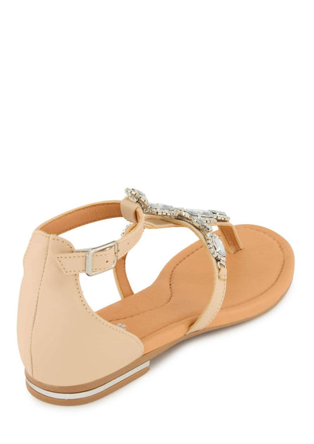  Andrea Women's Jewel Embellished Sandal Beige US 7 3