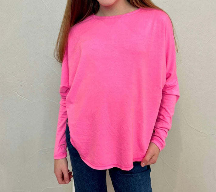 t2love Girl's Open-Back Long Sleeve Tee Pink US 12 4