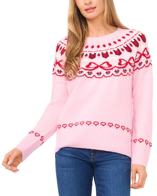 CeCe Pullover mit Schleife und Fair Isle Muster Pink XLarge 2