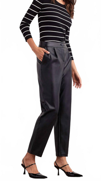 Ellen Tracy Gefaltete Kunstlederhose 4