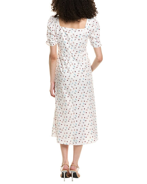 Colette Rose Puff Sleeve Midi Dress | ShopSimon