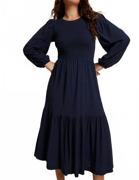 Nation LTD Willow Peasant Dress Blue Medium 2