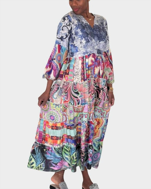 chinese dress ladies Johnny Was Dibble Tiered Dress In Denim Lace Scarf