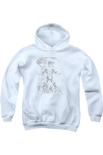 Gildan Superman Super Sketch Hoodie Blue Medium 2