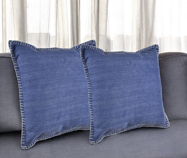 Hivvago Throw Pillow Blue 24 inch Set of 2 3